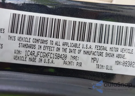 2015 Jeep Grand Cherokee Overland z USA, uszkodzony, nr VIN 1C4RJFCGXFC158420